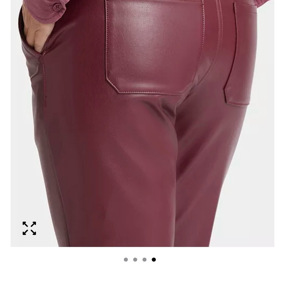 NYJD Faux Leather Straight Ankle Pants - Picture 3 of 8